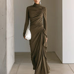 Imogen Wright | High-Neck Draped Maxi Dress For Women
