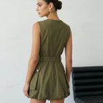 Light Green Halter Neck Bow Back Midi Dress