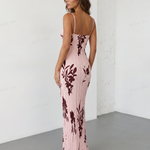 White Black Floral Print Twist Bust Pleated Maxi Dress