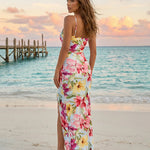 Floral Print Spaghetti Strap Slit Maxi Dress