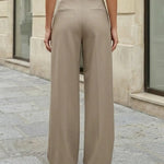 Elegant High Waist Pleated Wide Leg Pants