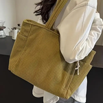 Sylva | Ribbed Tote Bag with Cord Detail