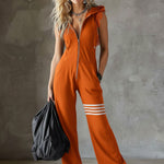 Giada™ | Retro Hooded Sports Jumpsuit with Stripes