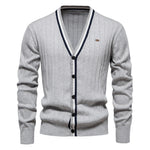 Varsity V-Neck Knit Cardigan