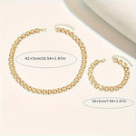 SQUARE BUCKLE NECKLACE & BRACELET SET