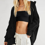 Zeagoo Women's Cardigan Zipper Sweater Loungewear Outerwear Hoodie Long Jacket