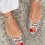 Isadora™ | Golden Woven Sandals