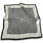 Black White Geometric Concentric Square Lightweight Square Scarf