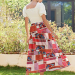 Zeagoo Maxi Skirts Boho Pleated A-Line Flowy Swing Skirt
