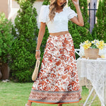 Zeagoo Maxi Skirts Boho Pleated A-Line Flowy Swing Skirt