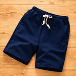 Linen Drawstring Casual Shorts