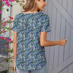 Zeagoo Women Tunic Tops Dressy Casual Short Sleeve Floral Shirts