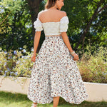 Zeagoo Women High Waisted Long Skirt Flowy Drawstring Maxi Skirt