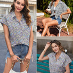 Zeagoo Women's Blouse Casual Short Sleeve Shirt (DE Only)