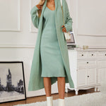 Zeagoo Women's Casual Knitted Cardigan And Sweater Dress Two-Piece Set