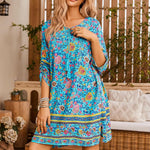 Zeagoo Summer Dresses Women's Bohemian Flower Dress (DE Only)