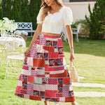 Zeagoo Maxi Skirts Boho Pleated A-Line Flowy Swing Skirt