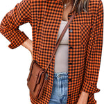 Zeagoo Long Sleeve Plaid Shirt for Women Flannel Button Down Shirts