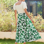 Zeagoo Maxi Skirts Boho Pleated A-Line Flowy Swing Skirt