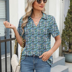 Zeagoo Short Sleeve Polo T Shirts Pleated V Neck Tee