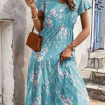 Zeagoo Women's Casual Dress Flutter Button Down Tiered Flowy Dress