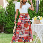 Zeagoo Maxi Skirts Boho Pleated A-Line Flowy Swing Skirt
