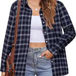 Zeagoo Flannel Shirt Women Button Down Long Sleeve Plaid Shirts