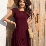 Zeagoo Women's Dress Round Neck Knee-Length Casual Dress (DE Only)