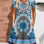 Zeagoo Women's Casual A-Line Dresses with Pockets Floral Tshirt Dress
