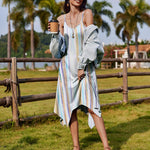Zeagoo Women Midi Dress Bohemian Beach Cover Up Dress
