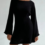 Zeagoo Elegant Backless Lace-up Bell Sleeve Mini Dress for Women Casual Going Out Summer 2026