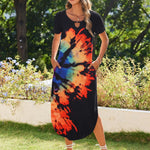 Zeagoo Maxi Dress with Pockets Short Sleeve Sundress