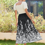 Zeagoo Maxi Skirts Boho Pleated A-Line Flowy Swing Skirt