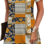 Zeagoo Women's Casual A-Line Dresses with Pockets Floral Tshirt Dress