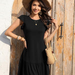Zeagoo Women's Dress Round Neck Knee-Length Casual Dress (DE Only)