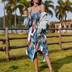 Zeagoo Women Midi Dress Bohemian Beach Cover Up Dress