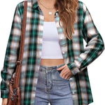 Zeagoo Flannel Shirt Women Button Down Long Sleeve Plaid Shirts