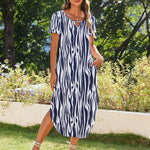 Zeagoo Maxi Dress with Pockets Short Sleeve Sundress