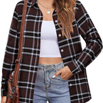 Zeagoo Flannel Shirt Women Button Down Long Sleeve Plaid Shirts
