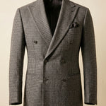 Simon Houndstooth Tweed Double-Breasted Blazer