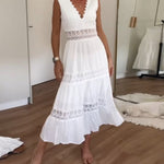 Léonie™ Elegant Lace V-Neck Dress