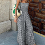 Zeagoo Women's Casual Plaid High Waisted Pants Suspender Jumpsuits Overalls