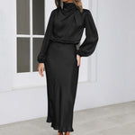 Ruby Anderson | Satin High-Neck Midi Dress For Women