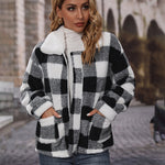 Zeagoo Double Sided Fleece Long Sleeve Plaid Jacket
