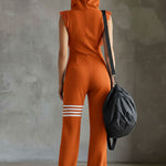 Giada™ | Retro Hooded Sports Jumpsuit with Stripes