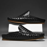 Enzo Woven Leather Slides