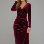 Mia Ashworth | Velvet Wrap Midi Dress For Women