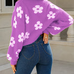 Zeagoo Women's Cute Daisy Knit Cardigan Long Sleeve Casual Flower Open Front Sweater Tops