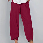 Solid Color Simple Casual Ankle Pants