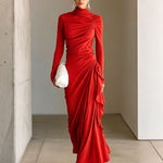 Imogen Wright | High-Neck Draped Maxi Dress For Women